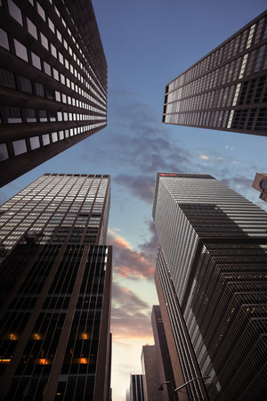 NEW YORK, USA - Sep 18, 2016: Manhattan modern architecture. Manhattan is the most densely populated of the five boroughs of New York Cityのeditorial素材