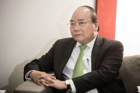 DAVOS, SWITZERLAND - Jan 20, 2017: Prime Minister of Vietnam Nguyen Xuan Fukom at World Economic Forum Annual Meeting 2017 in Davos, Switzerlandのeditorial素材