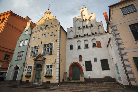 RIGA, LATVIA - 22 Jul 2011: Architecture of old Riga early in the morning. Riga is the capital and...