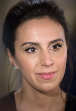 KIEV, UKRAINE - May 18, 2017: Susana Alimivna Jamaladinova better known by stage name Jamala, is Ukrainian singer, actress and songwriter. She represented Ukraine and won Eurovision Song Contest 2016のeditorial素材