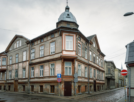 LIEPAJA, LATVIA - JUN 25, 2017: Streets of Liepaja. Liepaja is a city located on Baltic Sea. It is the third largest city in the country after Riga and Daugavpils.のeditorial素材