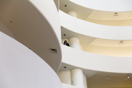 NEW YORK, USA - Sep 17, 2017: Solomon R. Guggenheim Museum is the permanent home of a continuously expanding collection of Impressionist, Post-Impressionist, early Modern and contemporary artのeditorial素材