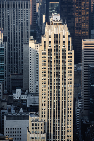 NEW YORK, USA - Sep 17, 2017: Streets and roofs of Manhattan. New York City Manhattan midtown viewed from top of Empire State Building. Birds eye viewのeditorial素材
