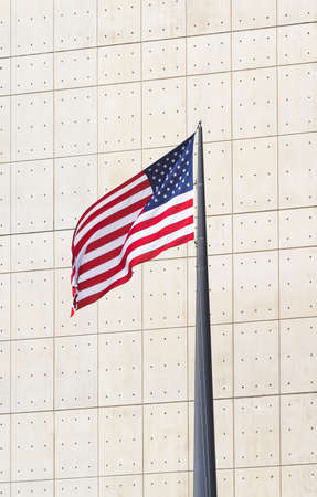 NEW YORK, USA - Sep 19, 2017: American flag on the streets of Manhattan, New York City.