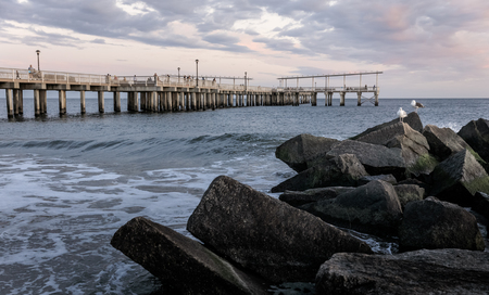 NEW YORK, USA - Sep 23, 2017: Steeplechase Pier on Coney Island Beach in New York City. Coney Island is well known as the site of amusement parks and a seaside resortのeditorial素材