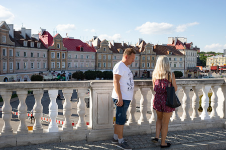 Lublin, Poland - Jul 27, 2018: Streets and architecture of the old city of Lublin. Lublin is the ninth largest city in Poland.のeditorial素材