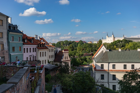Lublin, Poland - Jul 27, 2018: Streets and architecture of the old city of Lublin. Lublin is the ninth largest city in Poland.のeditorial素材