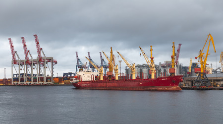 Odessa, Ukraine - Sep 10, 2018: Marine Industrial Commercial Port. Industrial zone of Odessa sea...