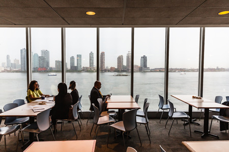 NEW YORK, USA - Sep 19, 2016: Press Center of 71st session of the United Nations General Assembly in New Yorkのeditorial素材