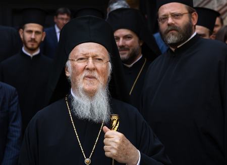Istanbul, Turkey - Nov 03, 2018: Ecumenical Patriarchate and His All-Holiness Ecumenical Patriarch Bartholomew during a meeting with President of Ukraine Petro Poroshenkoのeditorial素材