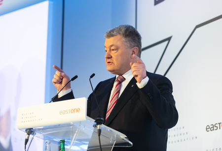 DAVOS, SWITZERLAND - Jan 24, 2019: President of Ukraine Petro Poroshenko at World Economic Forum Annual Meeting 2019 in Davos, Switzerlandのeditorial素材