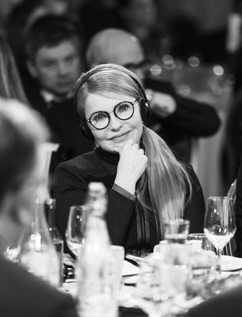 DAVOS, SWITZERLAND - Jan 23, 2019: Peoples deputy of Ukraine Yulia Timoshenko during World Economic Forum Annual Meeting in Davos, Switzerlandのeditorial素材