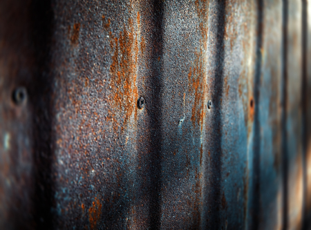 Texture of the old paint on rusty metal wallの写真素材