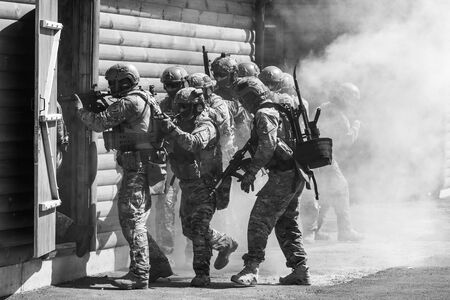 CHERKASY Reg, UKRAINE - May 03, 2019: Demonstrative performances by border guards on the territory of the Main Personnel Training Center of the State Border Service of Ukraineのeditorial素材