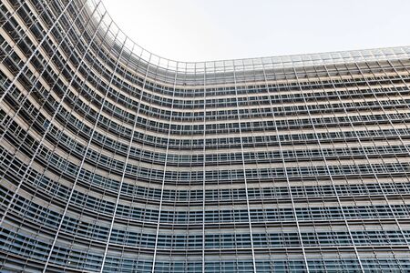BRUSSELS, BELGIUM - May 14, 2019: Brussels European Commission. The Berlaymont is an office building that houses the headquarters of the European Commission. Black and white imageのeditorial素材