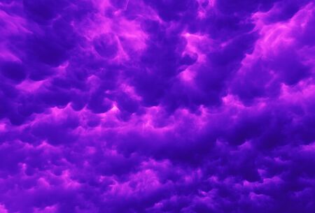 Mammatus clouds after thunderstorm, rain and stormの写真素材