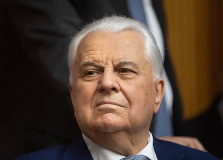 KYIV, UKRAINE - Aug. 29, 2019: First President of Ukraine Leonid Kravchuk during the session of the...