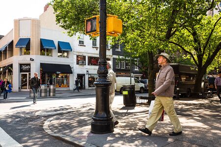 NEW YORK, USA - Apr 27, 2016: Streets of of Brooklyn. Brooklyn is the most populous of New York...