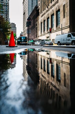 NEW YORK, USA - Apr 28, 2016: American stock exchange AMEX in Lower Manhattan, NYC. Third-largest...