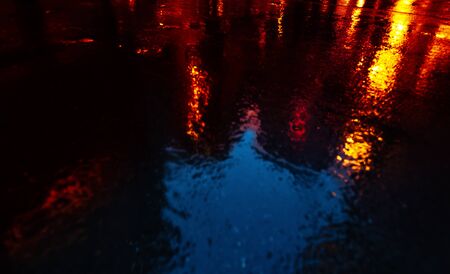 Illumination and neon night lights of NYC. Abstract image of neon lights on the streets of New York...