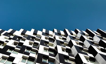 KYIV, UKRAINE - May. 11, 2019: Business center Domino in Kyiv. Domino Business Center is a modern office complex located in the Podolsky district of Kyiv. Kyiv modern architectureのeditorial素材