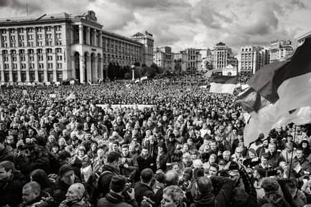 KYIV, UKRAINE - Oct. 06, 2019: Thousands ukrainians attend rally against signing of so-called...