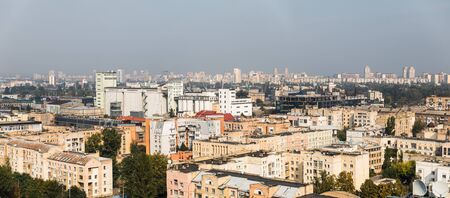 KYIV, UKRAINE - Sep. 28, 2019: Cityscape of Podol district of Kyiv city, Ukraineのeditorial素材