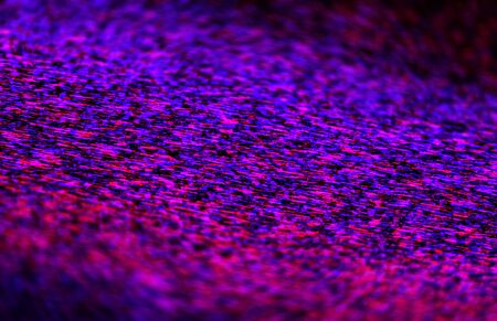 Neon painted flying  water drops on trendy purple and blue colors. Trendy abstract backdrop in neon colorsの写真素材