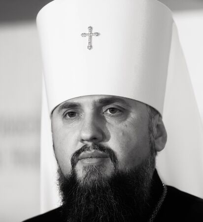 KYIV, UKRAINE - Feb. 03 2020: Metropolitan Epiphanius of Kyiv and All Ukraine during the celebration of the first anniversary of the intronizationのeditorial素材