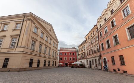 Lublin, Poland - Jul 20, 2012: Streets and architecture of the old city of Lublin. Lublin is the ninth largest city in Polandのeditorial素材