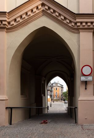 Lublin, Poland - Jul 20, 2012: Streets and architecture of the old city of Lublin. Lublin is the ninth largest city in Polandのeditorial素材