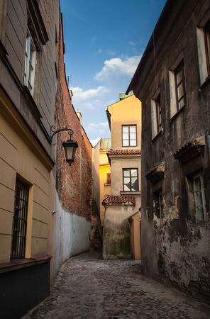 Lublin, Poland - Jul 20, 2012: Streets and architecture of the old city of Lublin. Lublin is the ninth largest city in Polandのeditorial素材