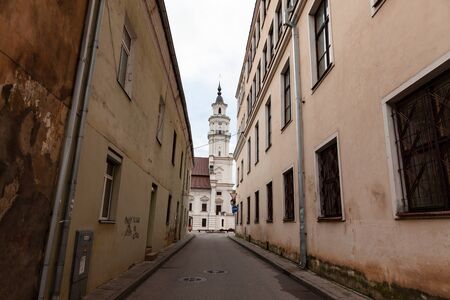 KAUNAS, LITHUANIAN - Jul, 12, 2015:  Kaunas street scene. View of Kaunas old town. Kaunas is the...
