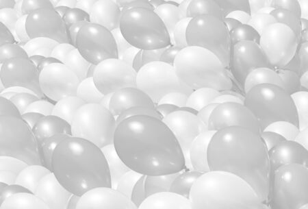 Holiday concept. Abstract background. Bunch of  balloons. Light gray tone imageの写真素材