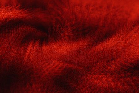 Natural background. Abstract blurred image of juniper bushes in red colors. Multiple exposure imageの写真素材