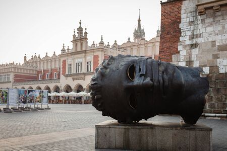 Krakow, Poland - 27 Jul, 2013: Beautiful architecture of old Krakow. City square in Krakowのeditorial素材