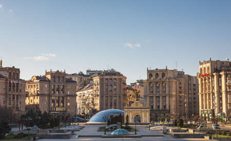 Kyiv, Ukraine - Mar. 24, 2020: Panorama view of Maidan Nezalezhnosti, Independence Square in Kyivのeditorial素材