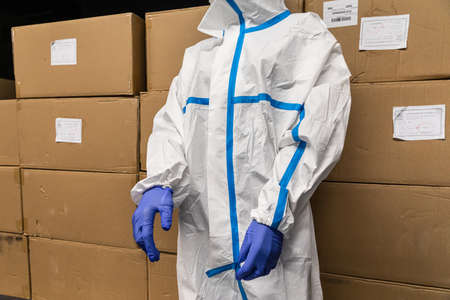 KYIV, UKRAINE - Apr. 04, 2020: Preparing for coronavirus epidemic. The Petro Poroshenko Foundation...