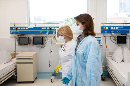 KYIV, UKRAINE - May. 27, 2020: Coronavirus epidemic. Poroshenko Foundation donated artificial lung...
