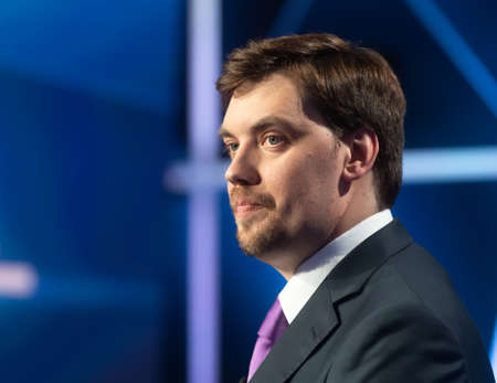 KYIV, UKRAINE - Jun 15, 2020: Alexey Goncharuk - former prime minister of Ukraine during a teleether on the channel ICTV in the Freedom of Speech programのeditorial素材