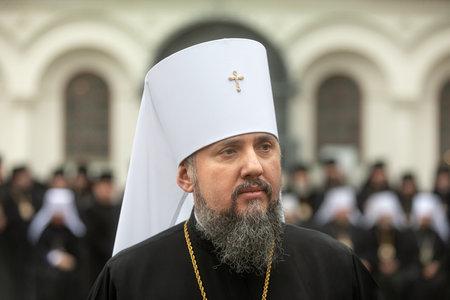 KYIV, UKRAINE - Dec. 15, 2020: Festive service on the occasion of the second anniversary of the...