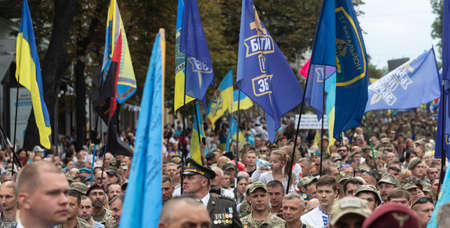 KYIV, UKRAINE - Aug 24, 2021: Celebrating the 30th anniversary of Ukraine independence. Military...