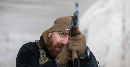KYIV, UKRAINE - Feb. 06, 2022: Territorial defense exercises amid the threat of a Russian military...