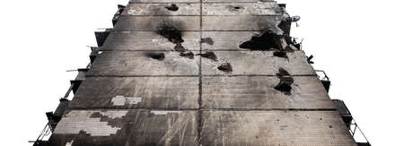 IRPIN, UKRAINE - Apr. 10, 2022: Chaos and devastation on the streets of Irpin as a result of the attack of Russian invadersのeditorial素材