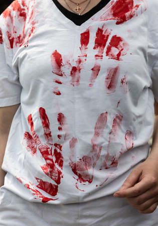 KYIV, UKRAINE - May 23, 2022: Wifes, mothers, kids of Ukrainian soldiers and members of Azov Battalion attend a rally to help organize a humanitarian corridor for the evacuation from Mariupolのeditorial素材