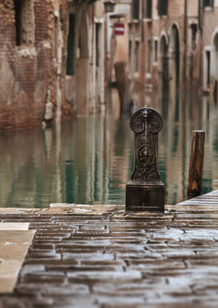 Historic houses in Venice. Details of the architecture of Veniceの写真素材