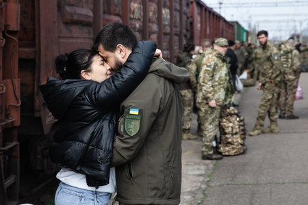 KRAMATORSK, UKRAINE - Apr. 04, 2023: Railway station in Kramatorsk has already become a permanent...
