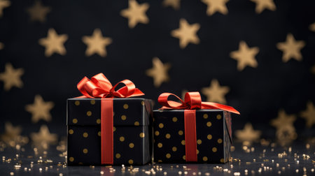 Christmas boxes full of gifts. Christmas and New Year's illustration.の素材