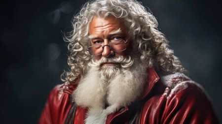 A happy, smiling Santa Claus. Studio portrait of Santa Clausの素材