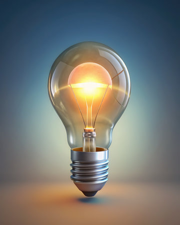 A glowing light bulb symbolizes creativity and new beginnings as students prepare to return to school, getting ready for fresh learning experiences and challenges ahead.の写真素材